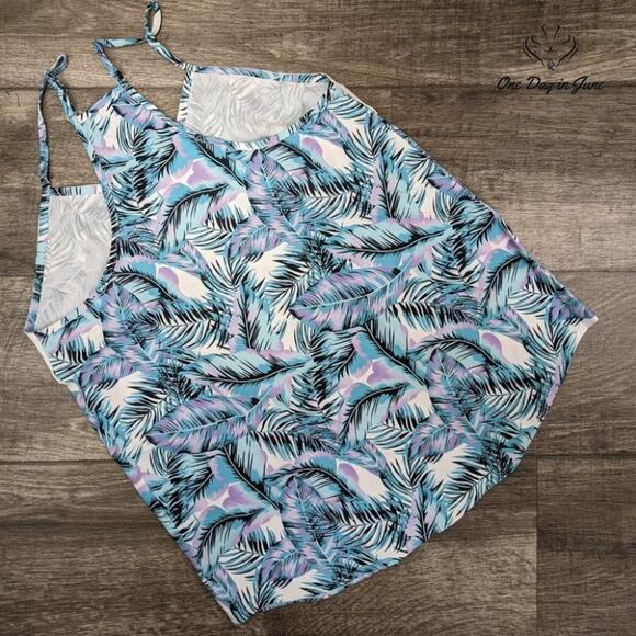 Diukai V Neck Tropical Racerback Tank Top Size S - Picture 2 of 2